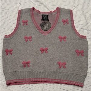 Fact Love Gray and Pink Women's Knit Top